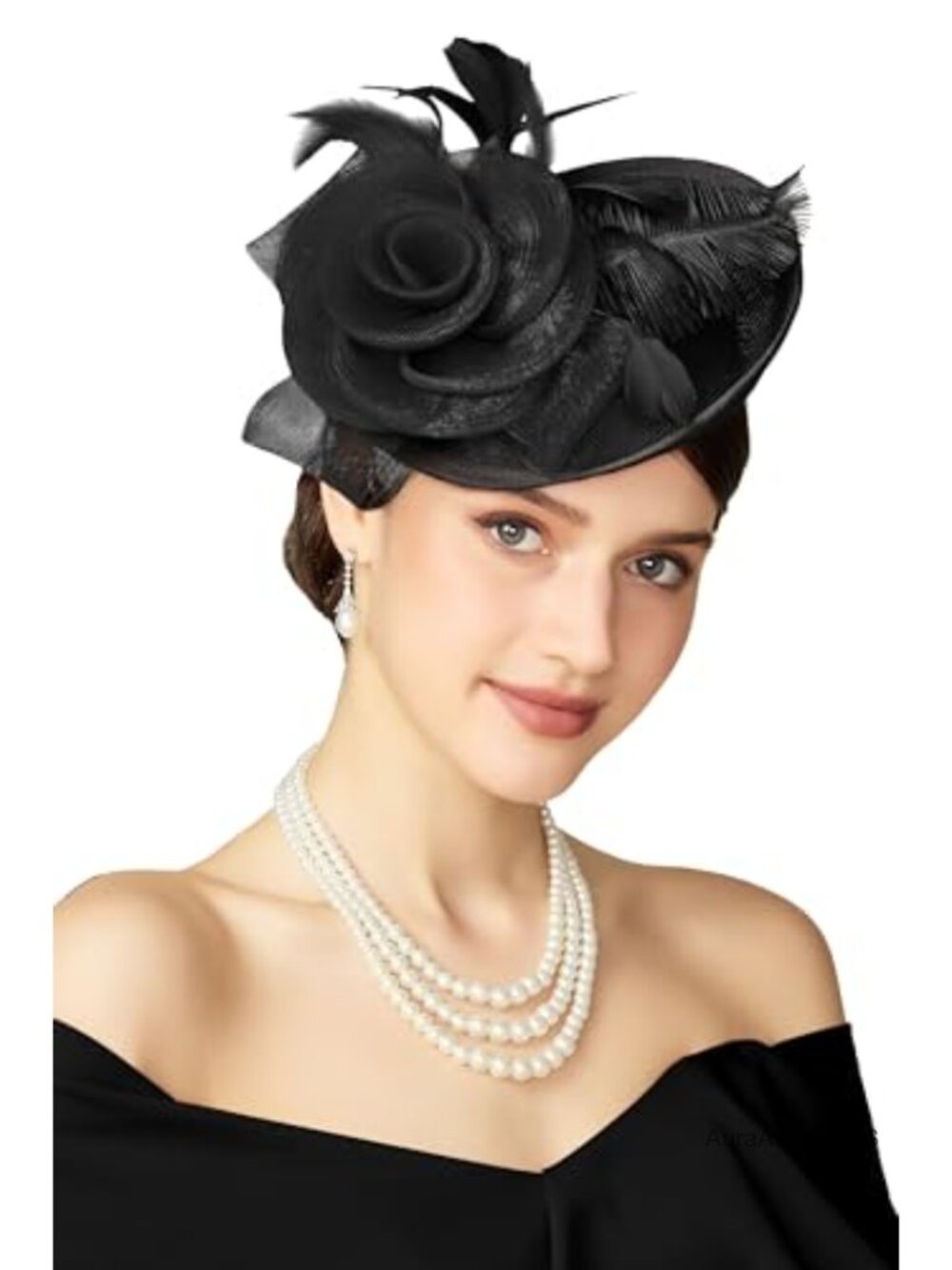 Mesh Flower Feather Fascinator Pillbox Derby Hat